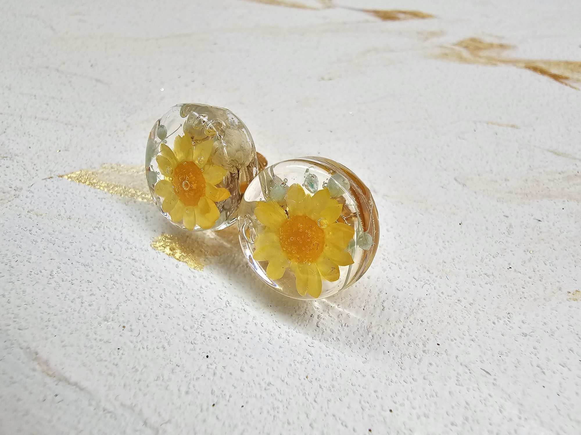  - 黄色いお花のピアス - アップフェル《公式》金属アレルギー対応アクセサリーパーツ専門ショップ