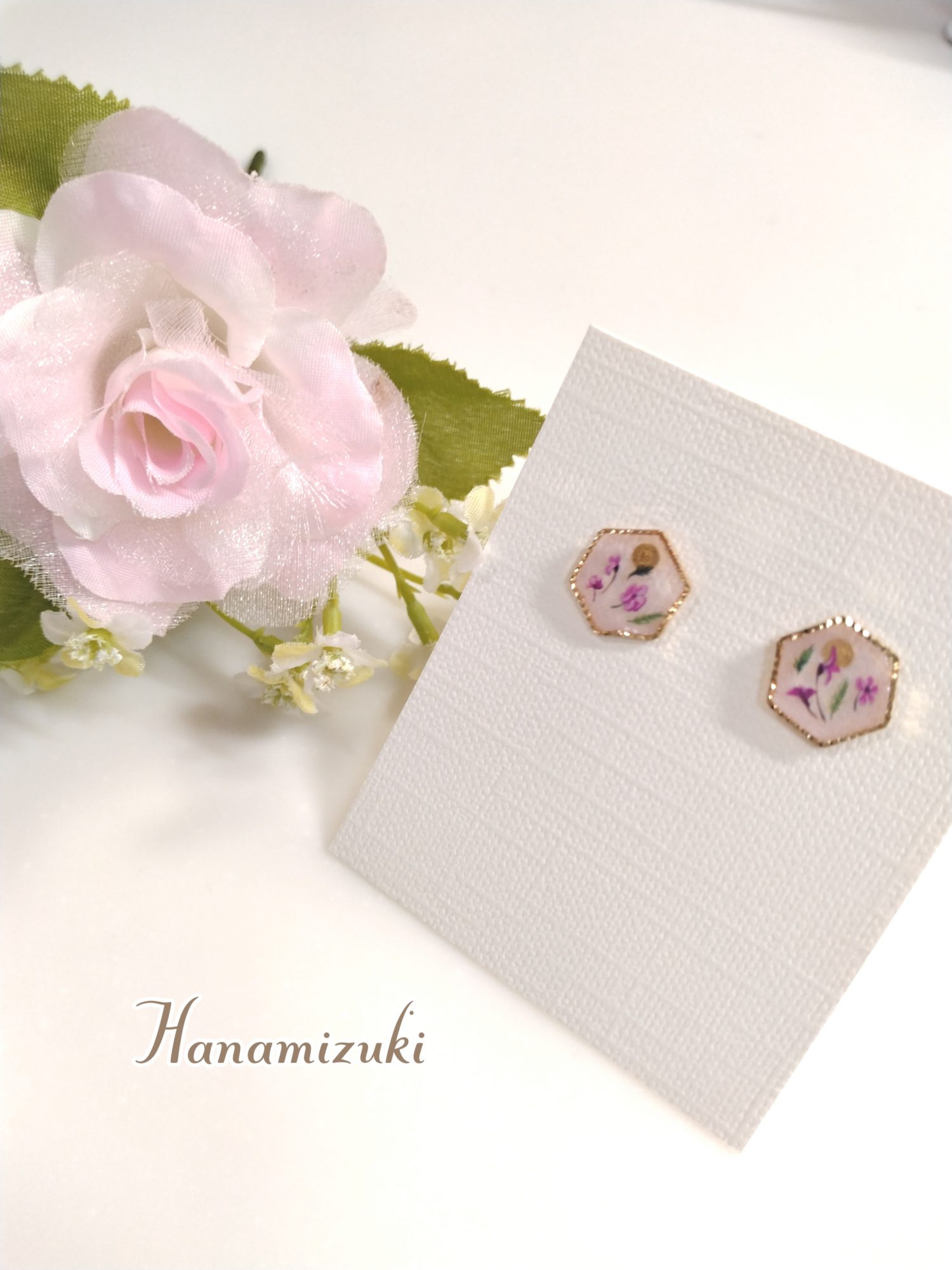 - ◆秋を感じる✿秋桜ピアス◆ - アップフェル《公式》金属アレルギー対応アクセサリーパーツ専門ショップ