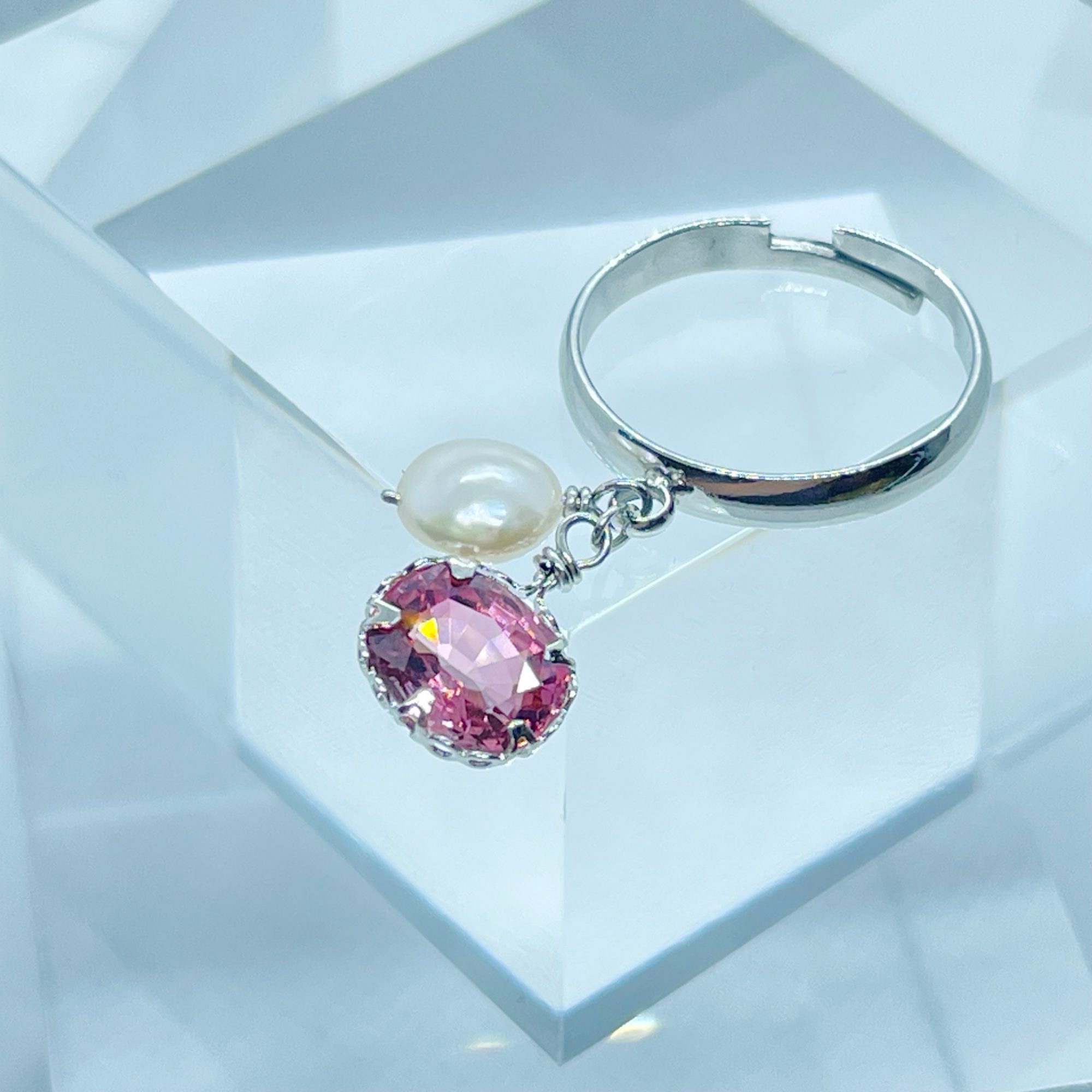  - ピンクトルマリンのスイングリング - アップフェル《公式》金属アレルギー対応アクセサリーパーツ専門ショップ