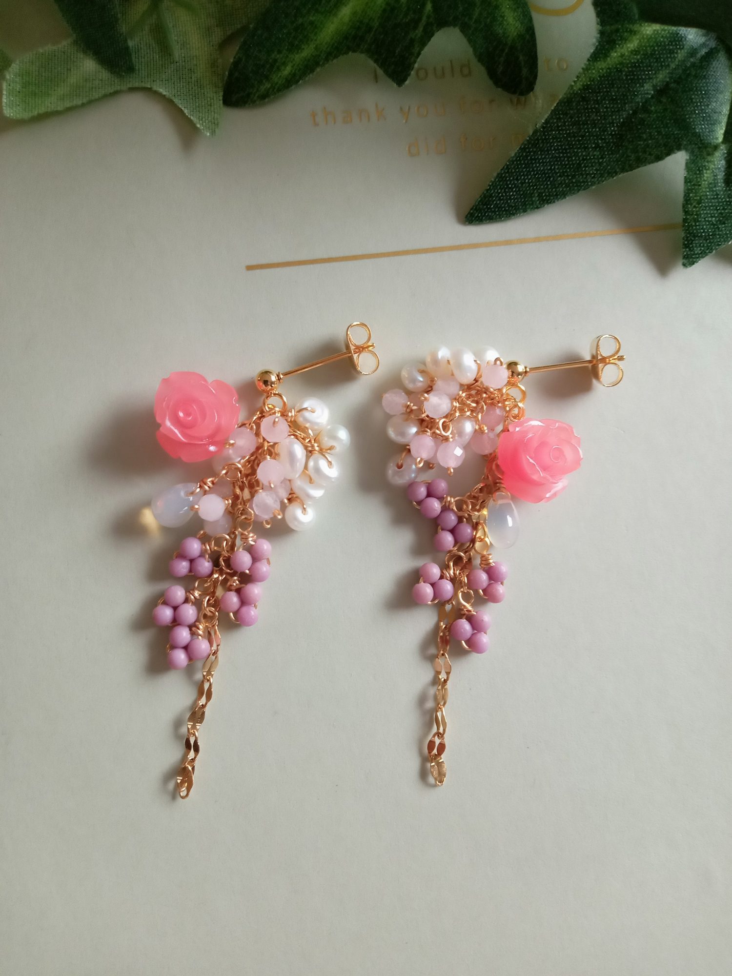  - 薔薇の花束ピアス - アップフェル《公式》金属アレルギー対応アクセサリーパーツ専門ショップ