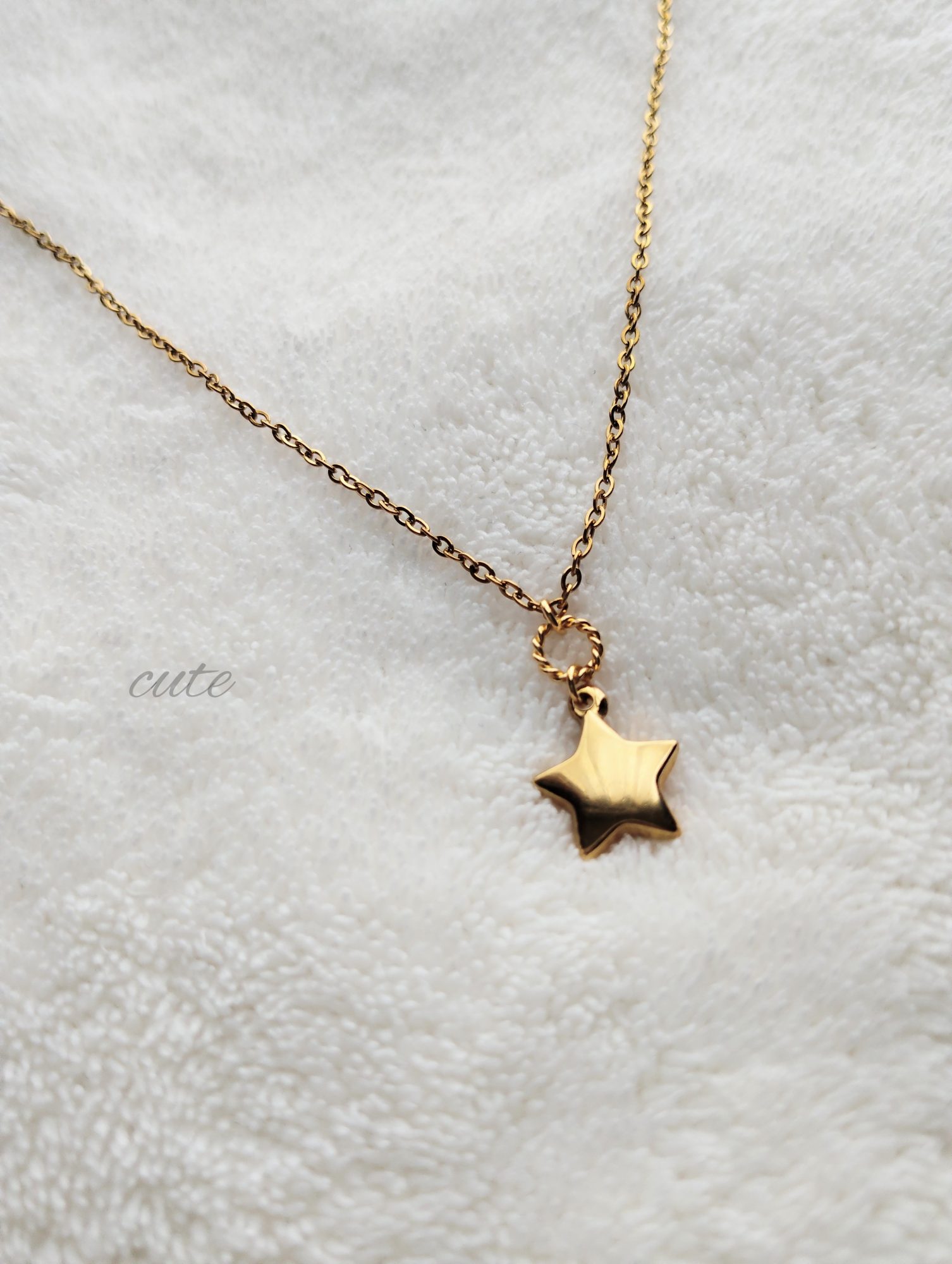  - 身体に優しい★ぷっくり小さな星のネックレス★金属アレルギー対応 - アップフェル《公式》金属アレルギー対応アクセサリーパーツ専門ショップ