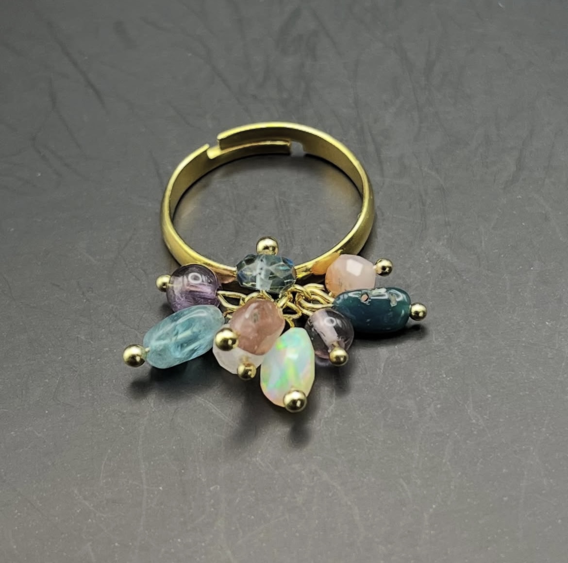  - オパールのカラフルなリング - アップフェル《公式》金属アレルギー対応アクセサリーパーツ専門ショップ