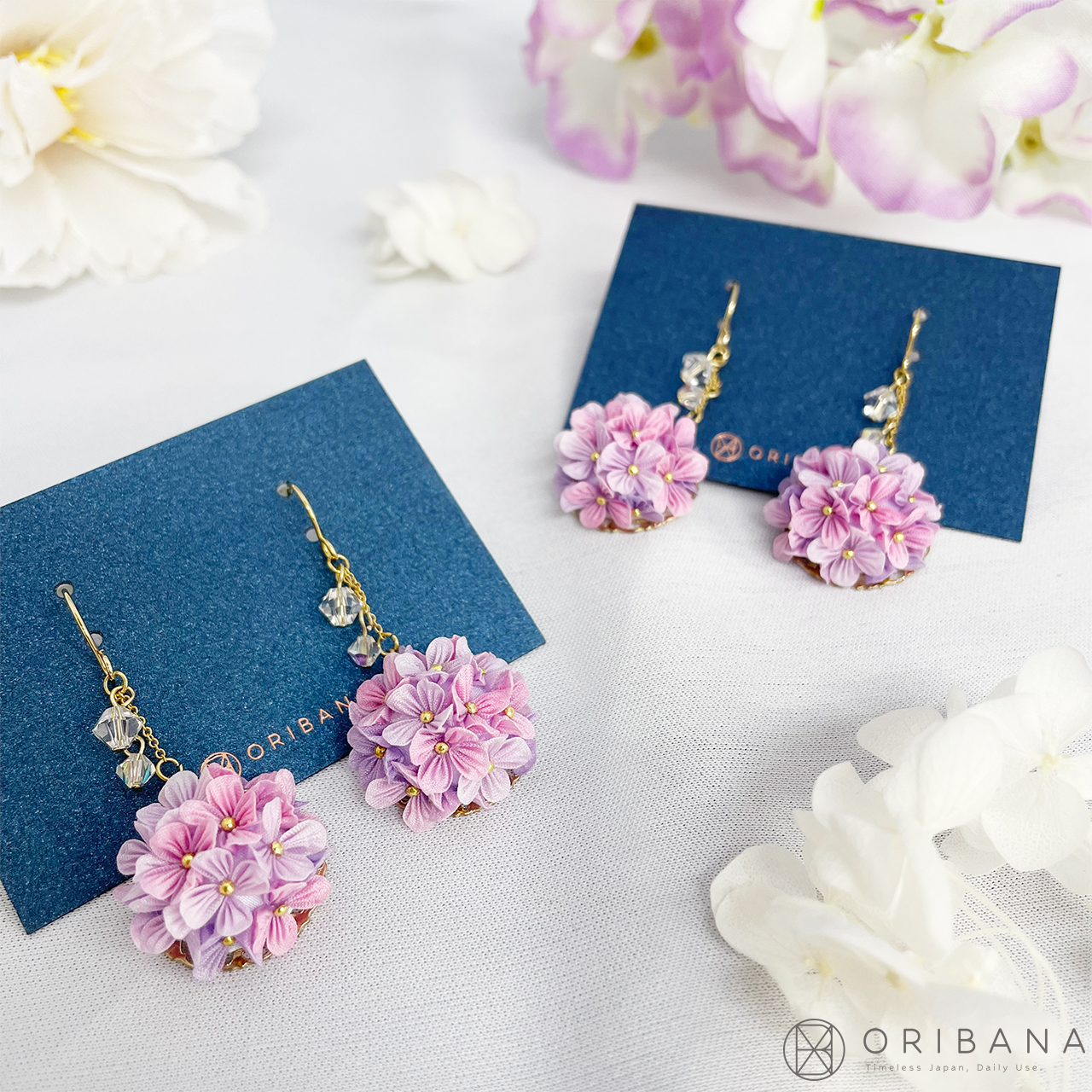 - 紫陽花のピアス - アップフェル《公式》金属アレルギー対応アクセサリーパーツ専門ショップ